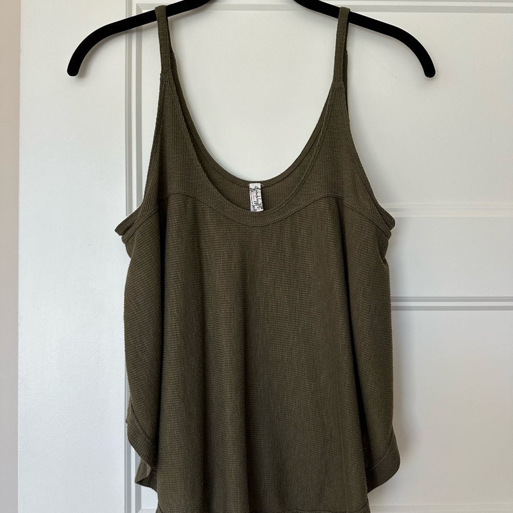 Free People Olive Green Women's Tank Top